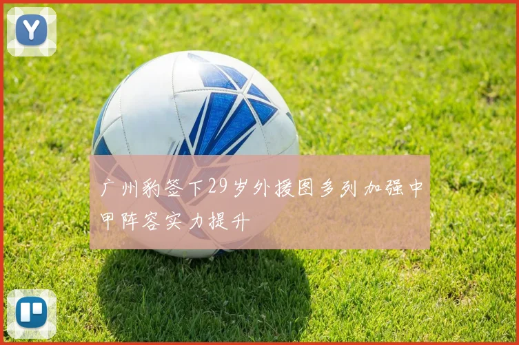 广州豹签下29岁外援图多列加强中甲阵容实力提升